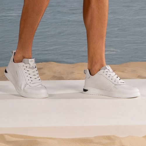 Tênis Casual Pegada Masculino em Couro Branco 112401-01