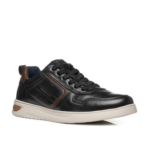 Tênis Casual Pegada Masculino em Couro Preto 112401-04