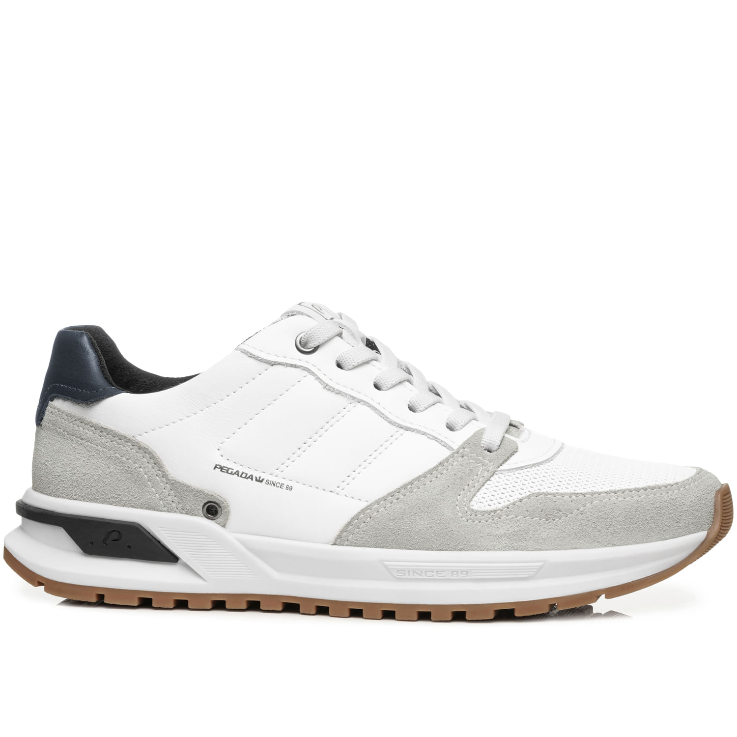 Sapatênis Pegada Masculino em Couro Branco 112103-01 Pegada