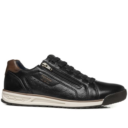 Sapatênis Pegada Masculino em Couro Preto 112503-06