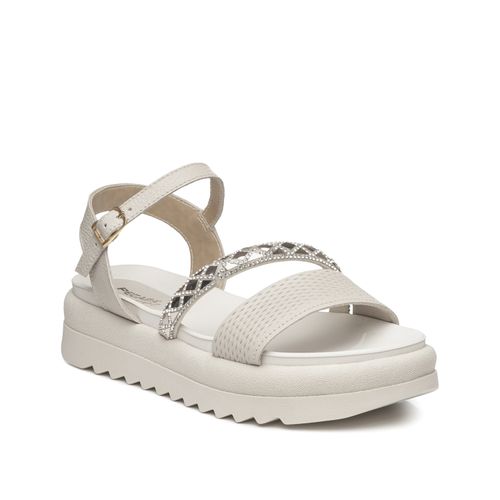 Sandália Pegada Feminina em Couro Off White 234406-01