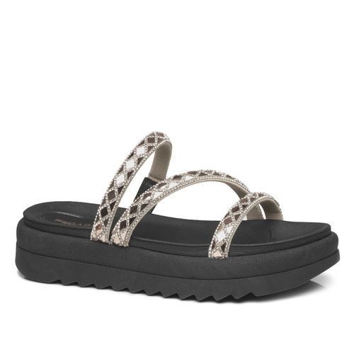 Chinelo Pegada Feminino Preto com Tira Strass 234453-03