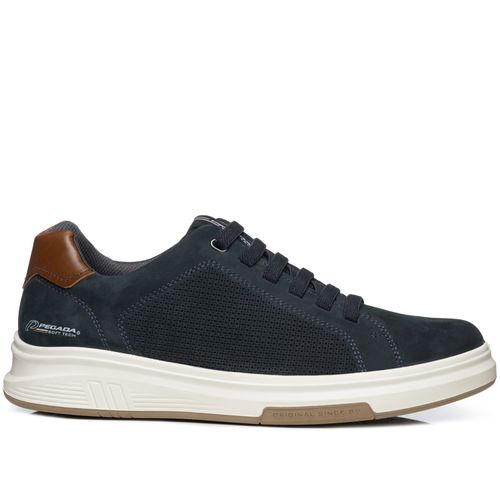 Tenis Casual Pegada Masculino em Couro Marinho 112301-07