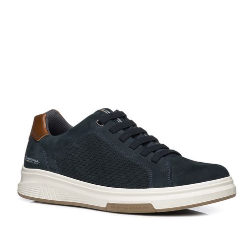 Tenis Casual Pegada Masculino em Couro Marinho 112301-07