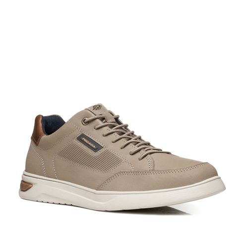 Tênis Casual Pegada Masculino em Couro Areia 112403-07