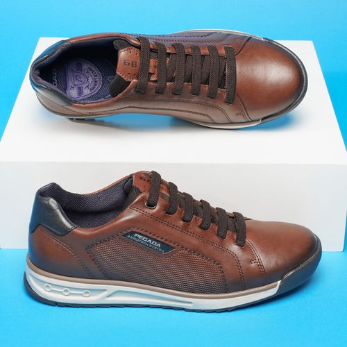 Sapatenis Pegada Masculino em Couro Pinhão 112502-02