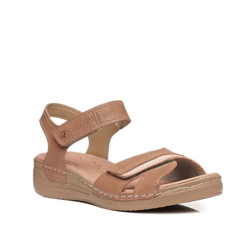 Sandália Pegada Feminina em Couro Caramelo 233814-02