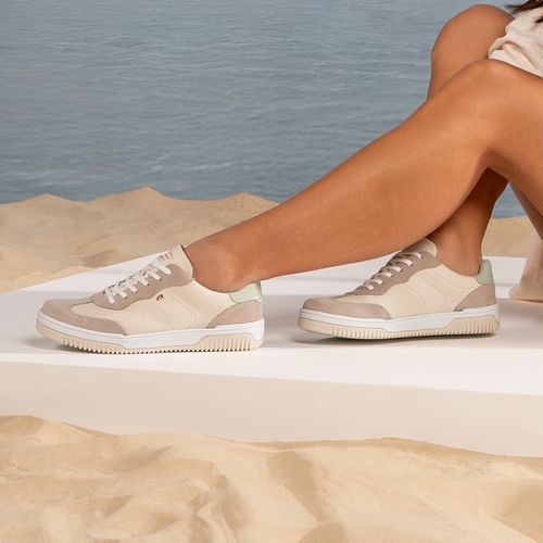 Tênis Pegada Feminino em Couro Milk 211805-07