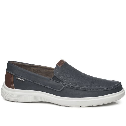 Mocassim Pegada Masculino em Couro Blue 142201-04
