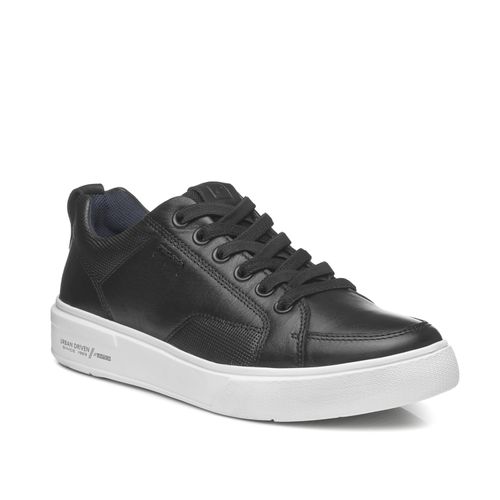 Tênis Casual Pegada Masculino Plus Size em Couro Preto 511902-06