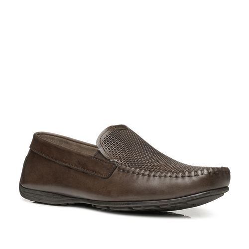 Mocassim Pegada Masculino Plus Size em Couro Cravo 540780-02
