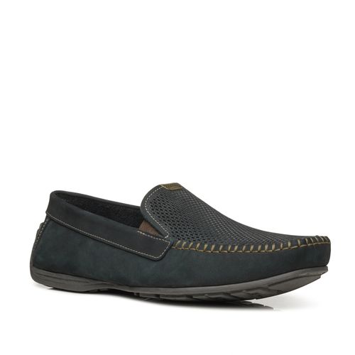 Mocassim Pegada Masculino Plus Size em Couro Marinho 540780-06