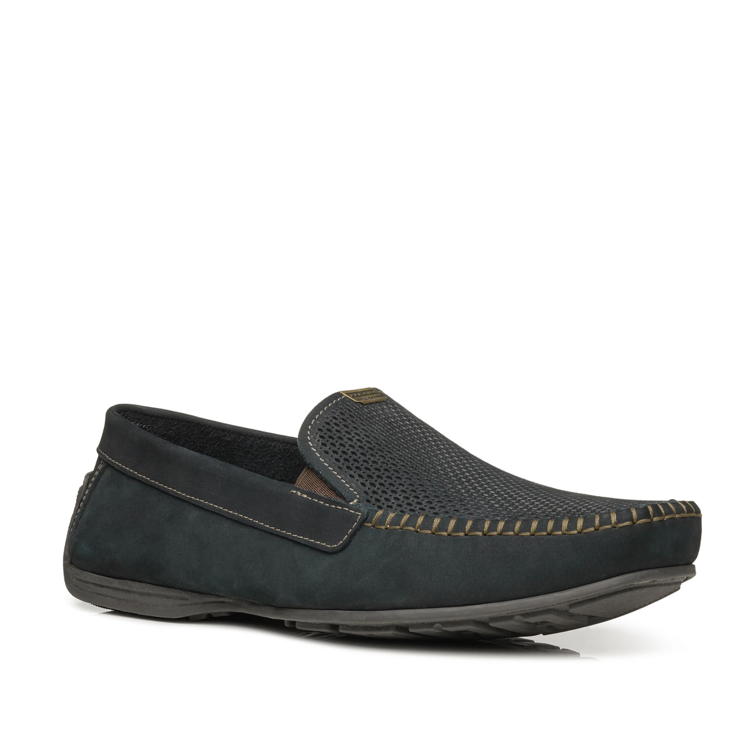 Mocassim Pegada Masculino Plus Size em Couro Marinho 540780-06