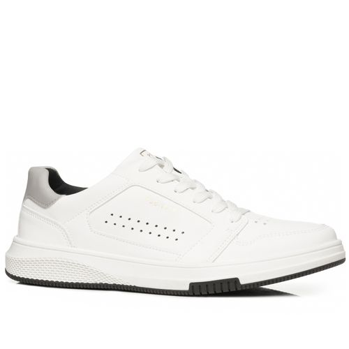 Tênis Casual Pegada Masculino em Microfibra Branco 172403-01