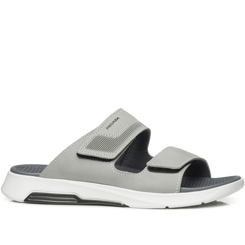 Chinelo Pegada Masculino em Couro Silver 134704-09