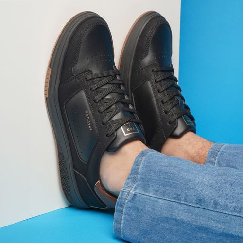 Tênis Casual Pegada Masculino em Microfibra Preto 172403-04