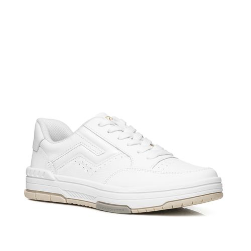 Tênis Pegada Feminino em Couro Branco 212609-01