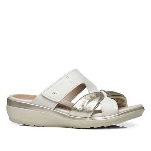 Chinelo Pegada Feminino em Couro Milk 232712-05