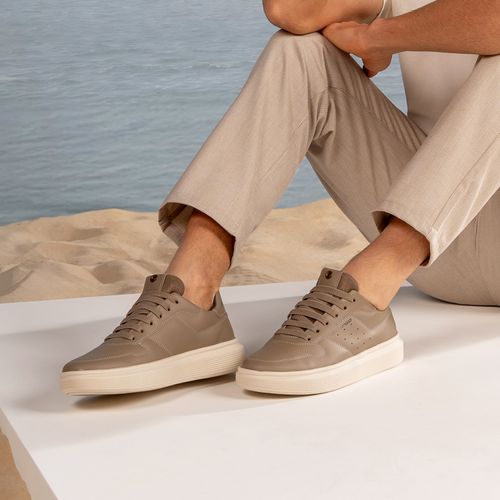 Tênis Casual Pegada Masculino em Microfibra Areia 172108-03