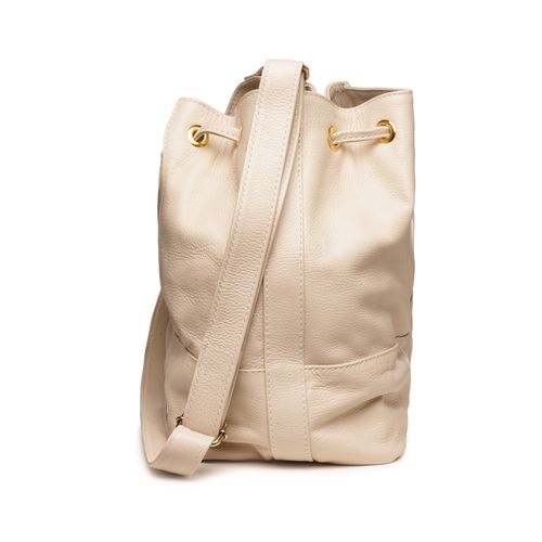 Bolsa Pegada Feminina Hobo em Couro Off White BO210008-03
