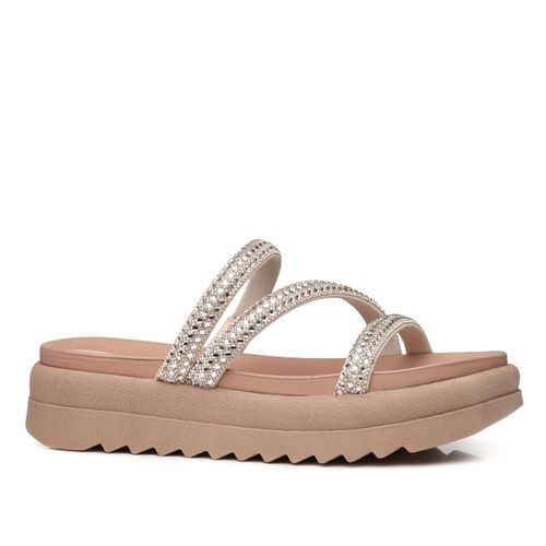 Chinelo Pegada Feminino em Couro Cristal 234454-02