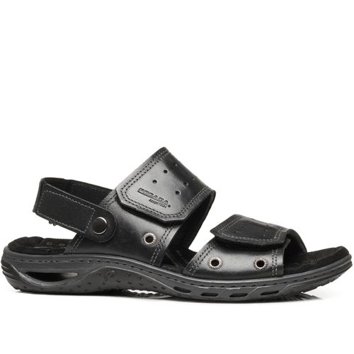 Sandália Pegada Masculina em Couro Preto 131668-06