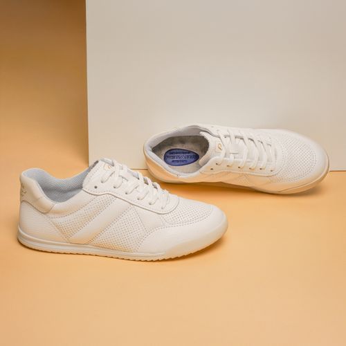 Tênis Pegada Feminino em Couro Branco 212807-01