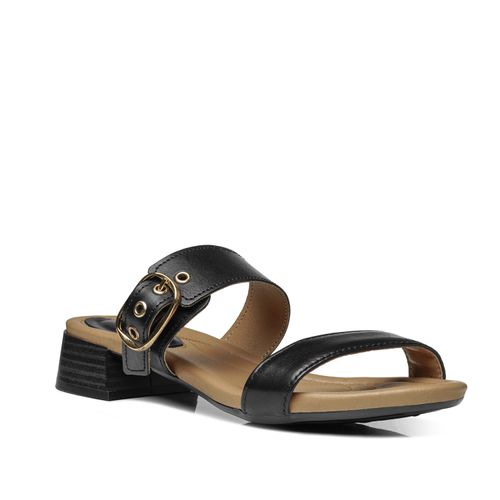 Tamanco Pegada Feminino em Couro Preto 234606-04