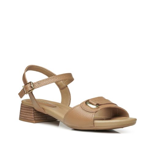 Sandália Pegada Feminino em Couro Caramelo 234607-02