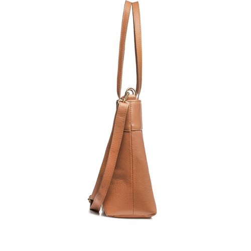 Bolsa Pegada Feminina Shopping em Couro Caramelo BO210014-02