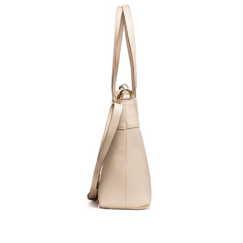 Bolsa Pegada Feminina Shopping em Couro Off White BO210014-03