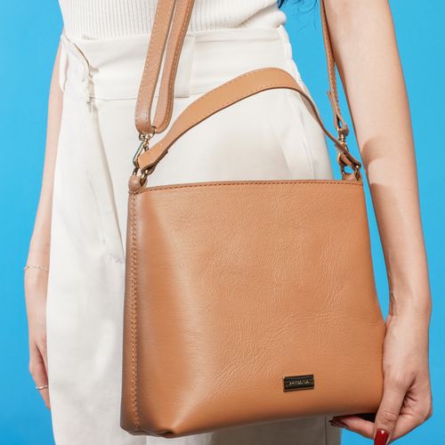 Bolsa Pegada Feminina Tote em Couro Caramelo BO210011-02