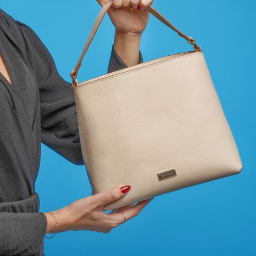 Bolsa Pegada Feminina Tote em Couro Off White BO210011-03