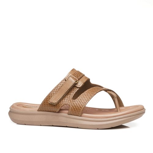 Chinelo Pegada Feminino em Couro Whisky 232856-03