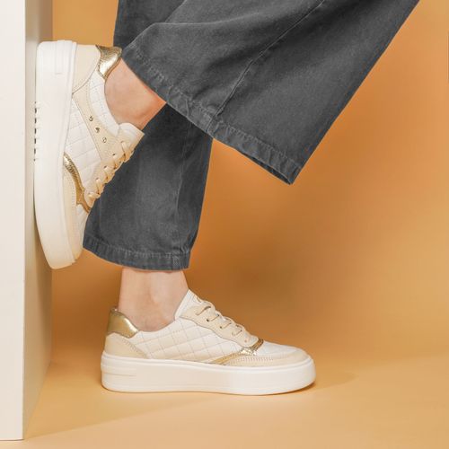Tênis Pegada Feminino em Couro Branco 213105-02