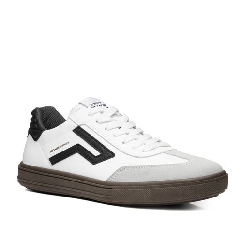 Tênis Casual Pegada Masculino em Couro Branco 111507-02