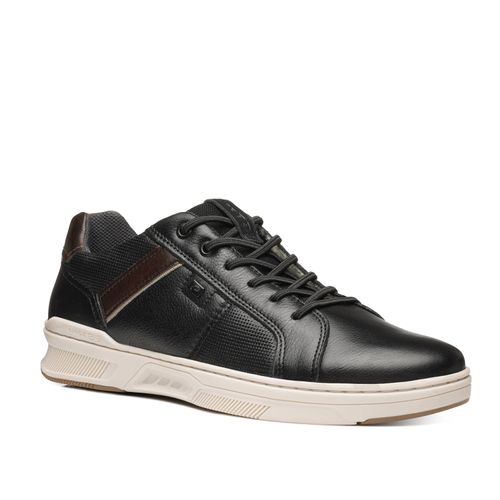 Sapatênis Pegada Masculino em Couro Preto 110605-06