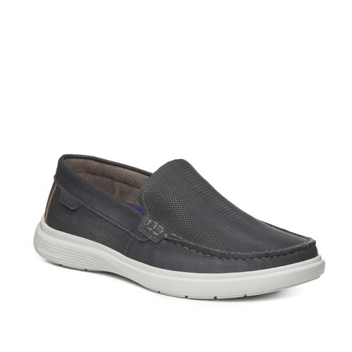 Mocassim Pegada Masculino em Couro AZUL 142202-06