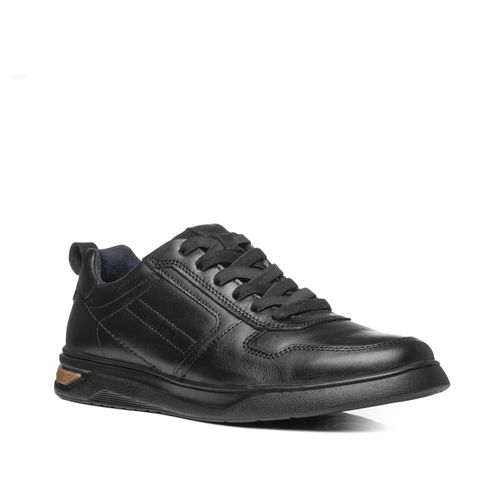 Tênis Casual Pegada Masculino em Couro Preto 112401-05