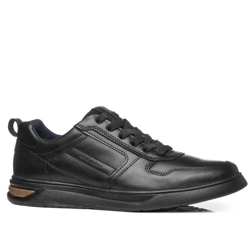 Tênis Casual Pegada Masculino em Couro Preto 112401-05