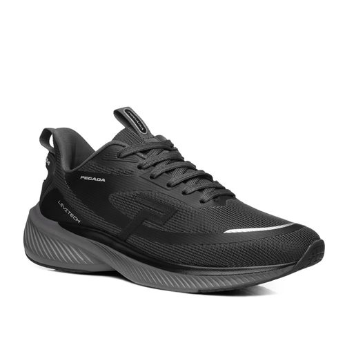 Tênis Esportivo Pegada Masculino em Tecido Preto 191201-02