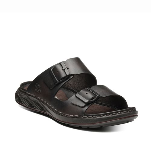 Chinelo Pegada Masculino em Couro Brown 134106-04
