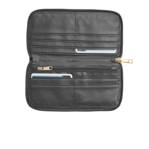 Carteira Pegada Feminina em Couro Preto CA001301-01