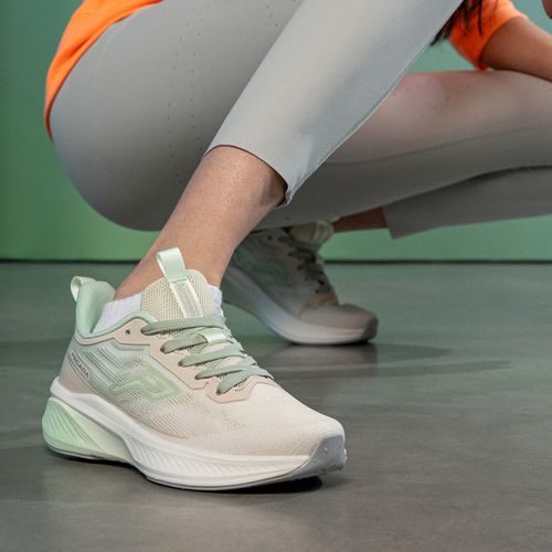 Tênis Esportivo Pegada Feminino em Tecido Off White 291301-02