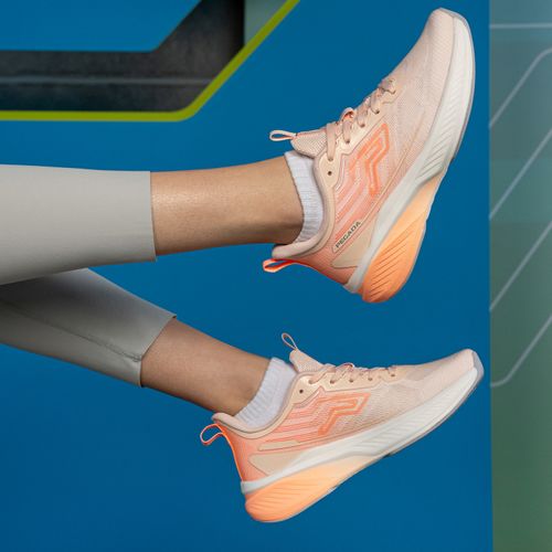 Tênis Esportivo Pegada Feminino em Tecido Off White 291301-03