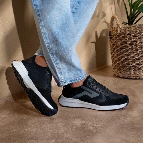 Tênis Casual Pegada Masculino em Couro Preto 110706-04