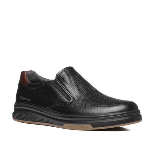 Tênis Casual Pegada Masculino em Couro Preto 112303-08
