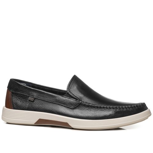 Mocassim Pegada Masculino em Couro Preto 142304-02