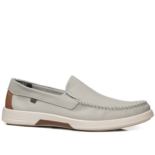 Mocassim Pegada Masculino em Couro Silver 142304-05