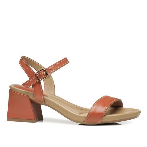 Sandália Pegada Feminino em Couro Telha 234306-04